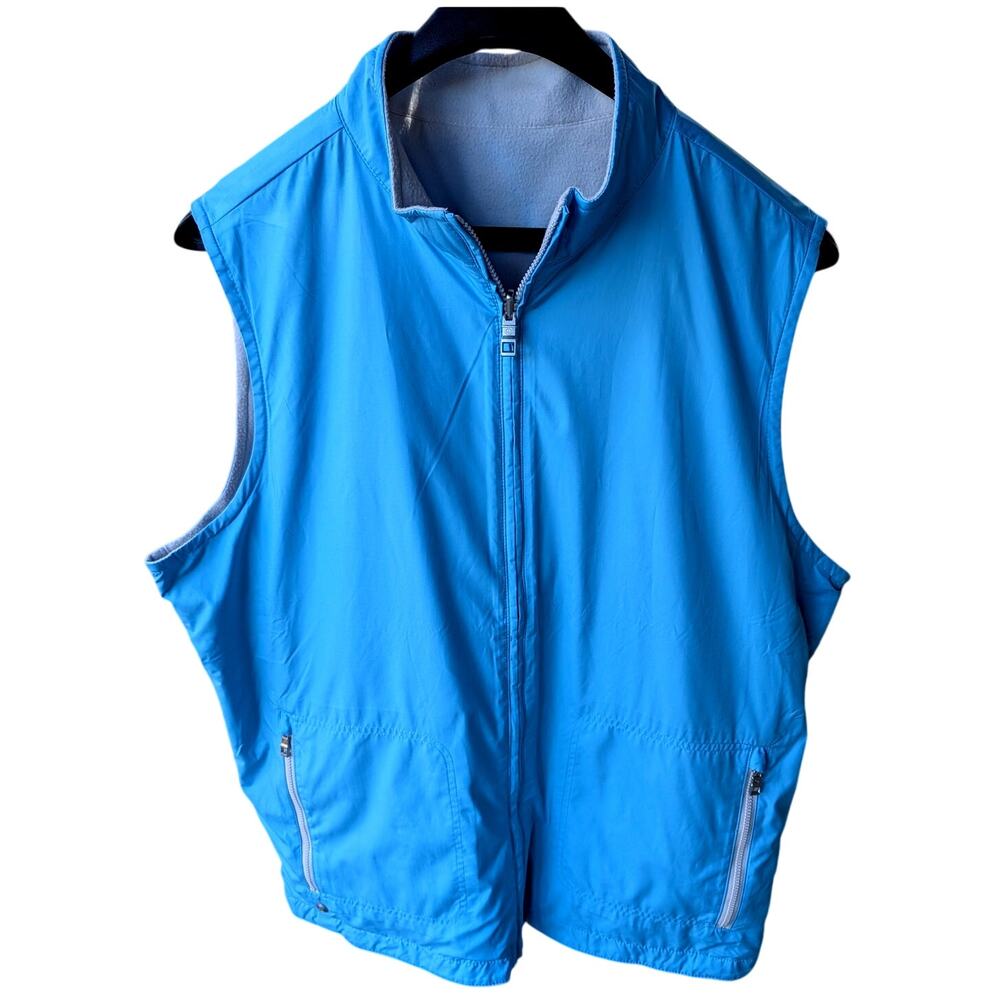 Peter Millar Vest Mens Extra Large XL Baby Blue Grey Thermal Block Reversible